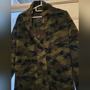 Oversized Camo Teddy Blazer size Medium